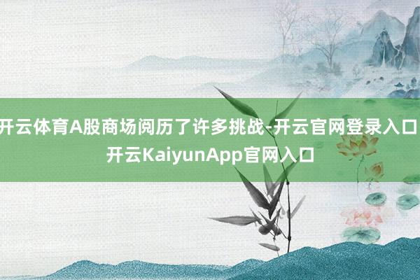 开云体育A股商场阅历了许多挑战-开云官网登录入口 开云KaiyunApp官网入口