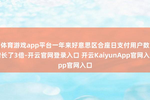 体育游戏app平台一年来好意思区合座日支付用户数增长了3倍-开云官网登录入口 开云KaiyunApp官网入口